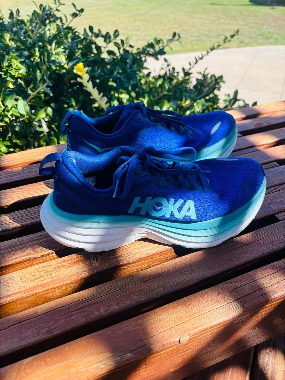 HOKA Bondi 8 Blue Athletic Running Shoes